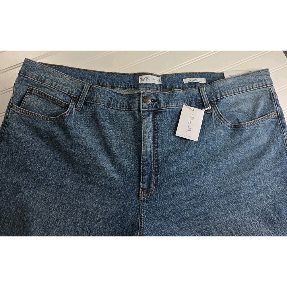 Jessica Simpson Freesia High Rise Wide Leg Blue Jeans Plus Size 24W Denim NWT